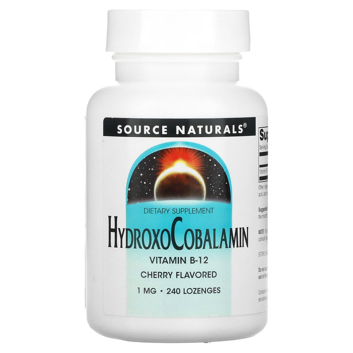 Source Naturals, HydroxoCobalamin, Vitamin B-12, Cherry, 1 mg, 240 Lozenge - Supply Center USA