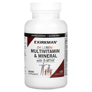 Kirkman Labs, Children's Multivitamin & Mineral with 5-MTHF, 120 Capsules - Supply Center USA