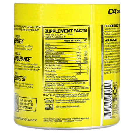 Cellucor, C4 Original, Pre-Workout, Frozen Bombsicle, 5.8 oz (165 g) - Supply Center USA