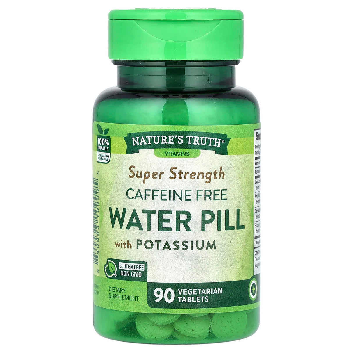 Nature's Truth, Super Strength Water Pill with Potassium, Caffeine Free, 90 Vegetarian Tablets - Supply Center USA