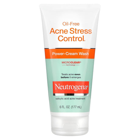 Neutrogena, Oil-Free Acne Stress Control, Power-Cream Wash, 6 fl oz (177 ml) - Supply Center USA