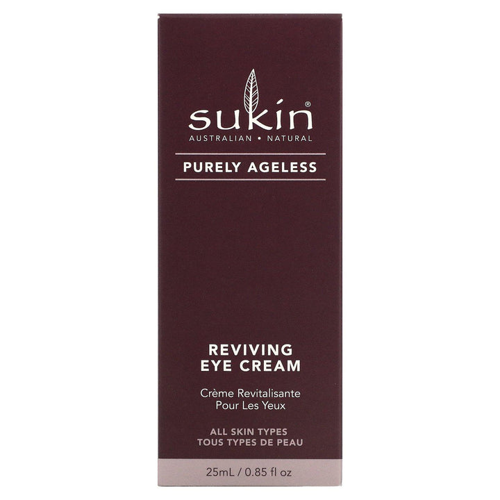 Sukin, Purely Ageless, Reviving Eye Cream, 0.85 fl oz (25 ml) - HealthCentralUSA