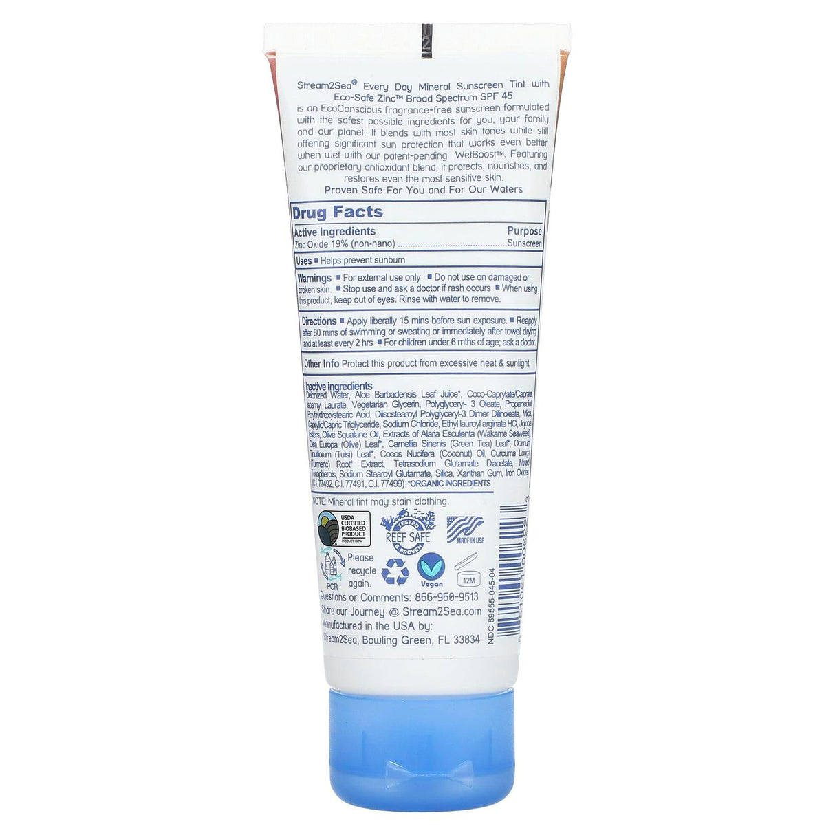 Stream2Sea, Everyday Mineral Sunscreen Tint, SPF 45, Neutral , 2.5 fl oz (75 ml) - Supply Center USA