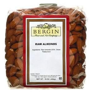 Bergin Fruit and Nut Company, Raw Almonds, 16 oz (454 g) - HealthCentralUSA