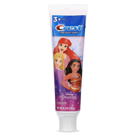 Crest, Kids, Fluoride Anticavity Toothpaste, Disney Princess, Bubble Gum, 3+ Yrs, 4.2 oz (119 g) - Supply Center USA