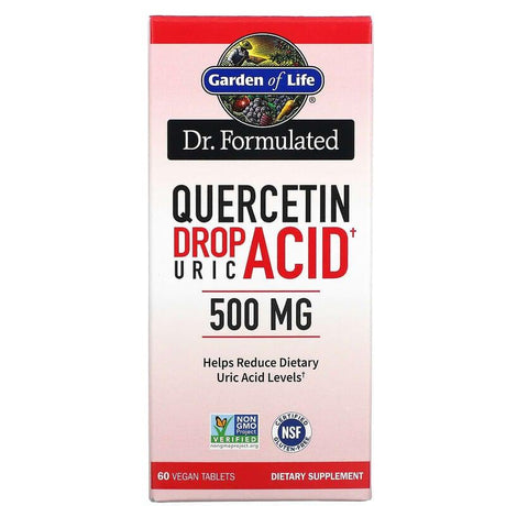 Garden of Life, Dr. Formulated, Quercetin Drop Uric Acid, 500 mg, 60 Vegan Tablets - Supply Center USA