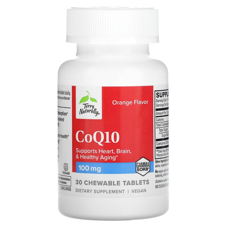 Terry Naturally, CoQ10, Orange, 100 mg, 30 Chewable Tablets - Supply Center USA