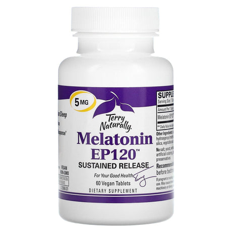 Terry Naturally, Melatonin EP120, 5 mg, 60 Vegan Tablets - Supply Center USA