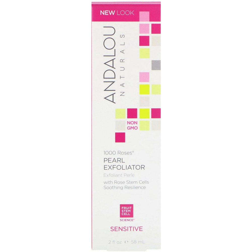 Andalou Naturals, Pearl Exfoliator, Sensitive, 1000 Roses, 2 fl oz (58 ml) - HealthCentralUSA