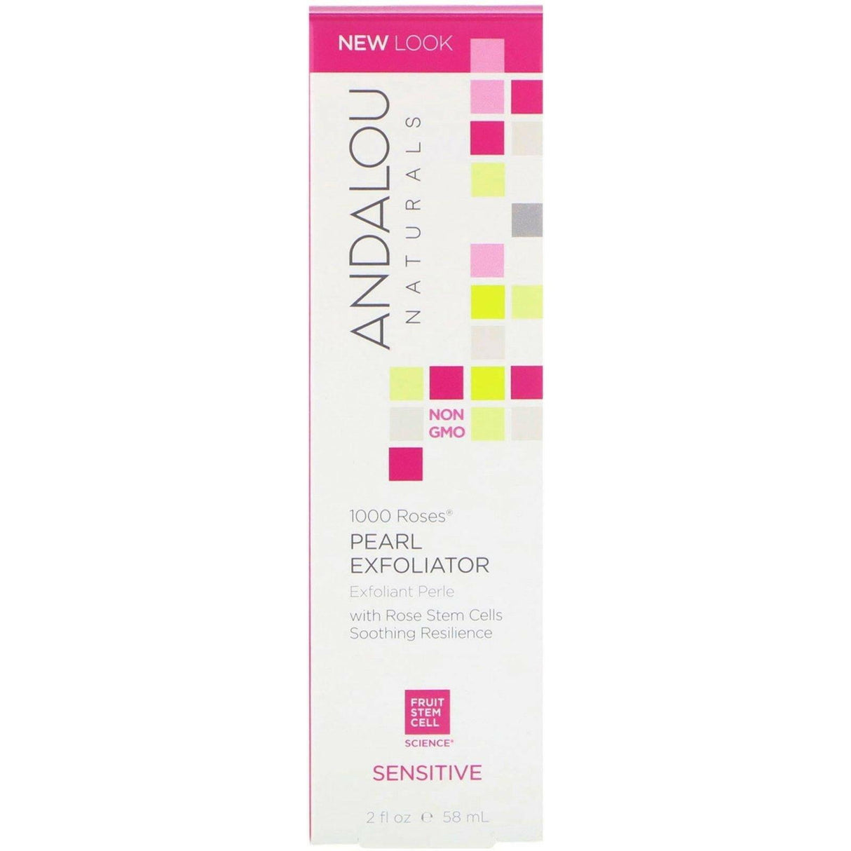 Andalou Naturals, Pearl Exfoliator, Sensitive, 1000 Roses, 2 fl oz (58 ml) - Supply Center USA