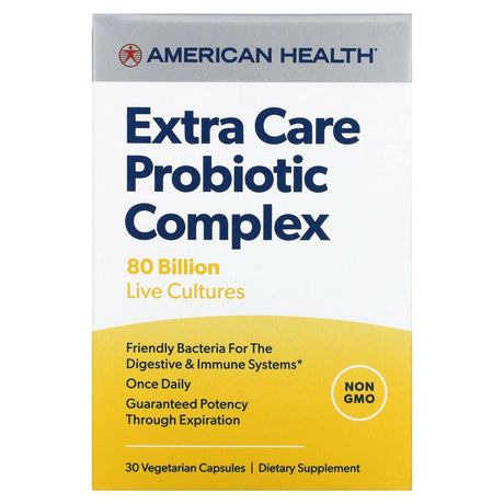 American Health, Extra Care Probiotic Complex, 80 Billion CFU, 30 Vegetarian Capules - Supply Center USA