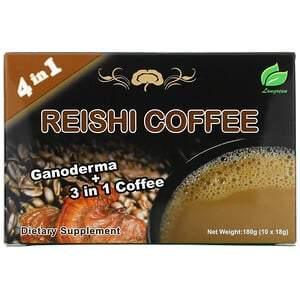 Longreen, 4 in 1 Reishi Coffee, 10 Sachets, (18 g) Each - Supply Center USA