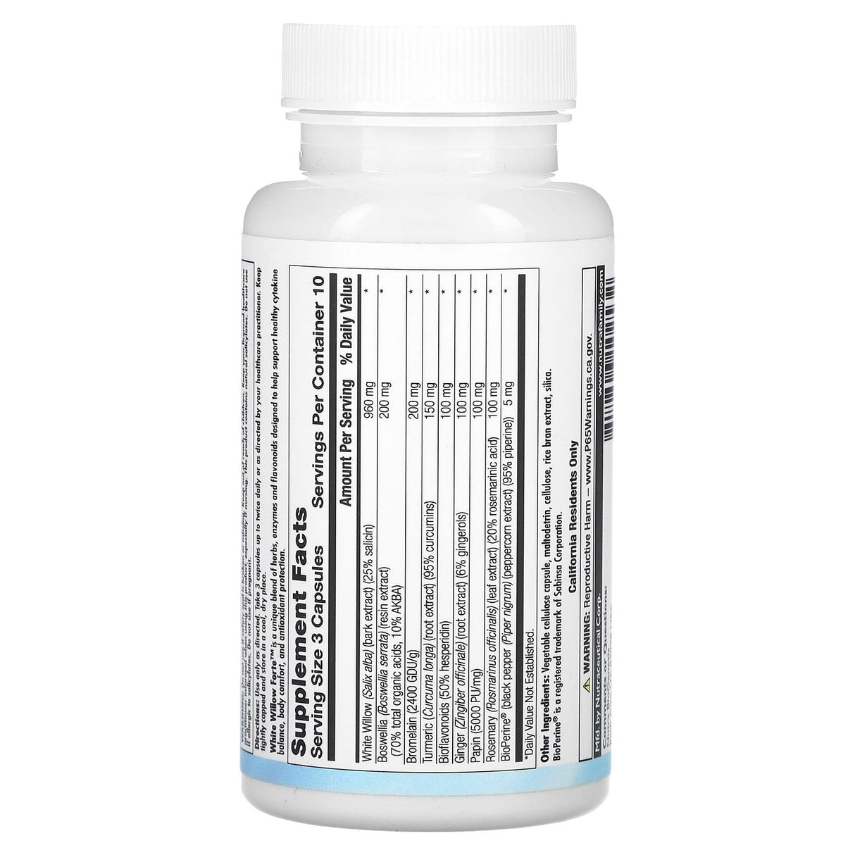 Nutra BioGenesis, White Willow Forte, 30 Capsules - Supply Center USA