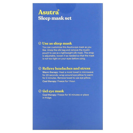 Asutra, Sleep Mask Set , 2 Piece Set - Supply Center USA