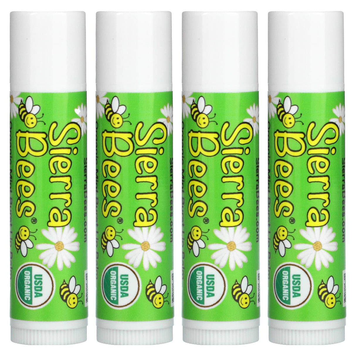 Sierra Bees, Organic Lip Balms, Coconut, 4 Pack, 0.15 oz (4.25 g) Each - Supply Center USA