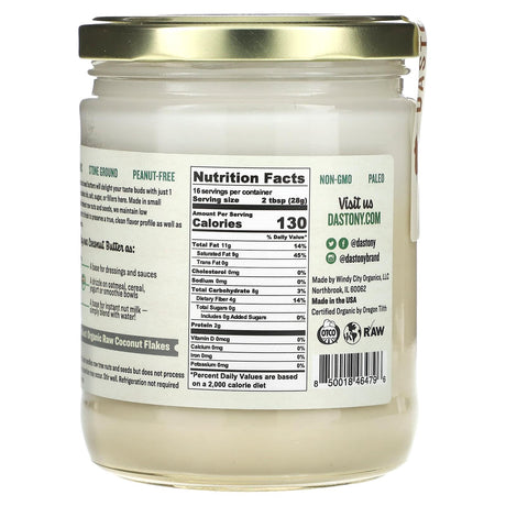 Dastony, Organic Coconut Butter, 16 oz (454 g) - Supply Center USA