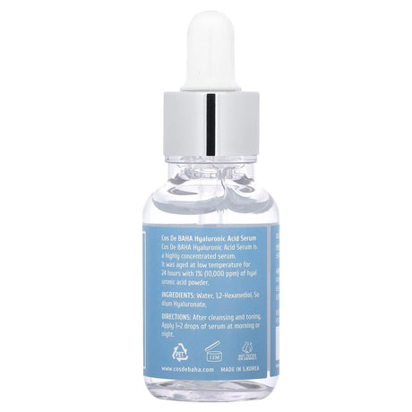 Cos De BAHA, H, Hyaluronic Acid Serum, 1 fl oz (30 ml) - Supply Center USA