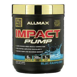 ALLMAX Nutrition, Impact Pump, Blue Raspberry, 12.7 oz (360 g) - Supply Center USA