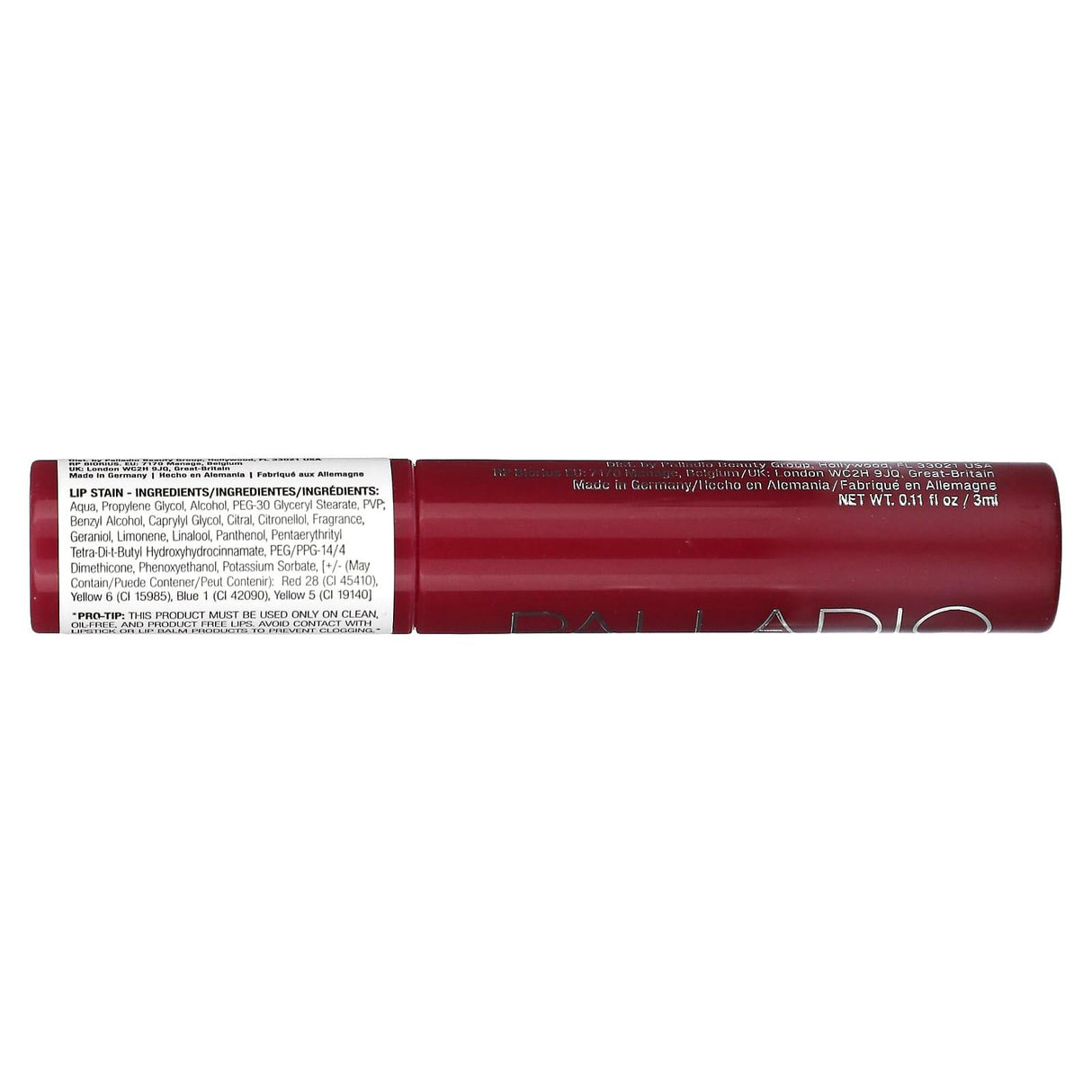 Palladio, Lip Stain, Berry LIS06, 0.11 fl oz (3 ml) - Supply Center USA