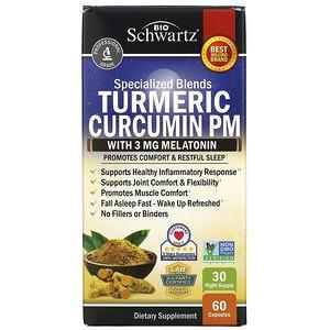 BioSchwartz, Turmeric Curcumin PM with Melatonin, 60 Capsules - Supply Center USA