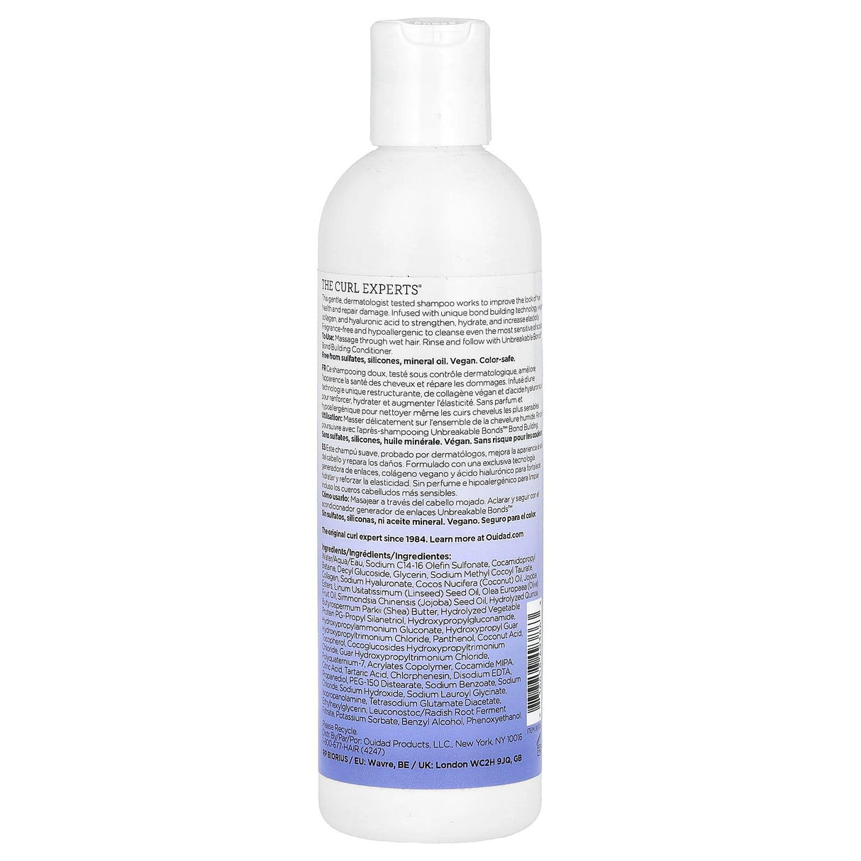 Ouidad, Unbreakable Bonds®, Bond Building Shampoo, All Curls Types, Fragrance Free, 8.5 fl oz (250 ml) - Supply Center USA