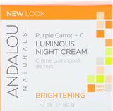 Andalou Naturals, Luminous Night Cream, Purple Carrot + C, Brightening, 1.7 fl oz (50 ml) - Supply Center USA