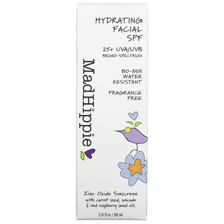 Mad Hippie, Hydrating Facial SPF, 25+, Fragrance Free, 2 fl oz (59 ml) - Supply Center USA