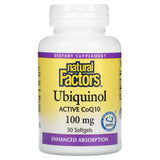 Natural Factors, Ubiquinol, Active CoQ10, 100 mg, 30 Softgels - Supply Center USA