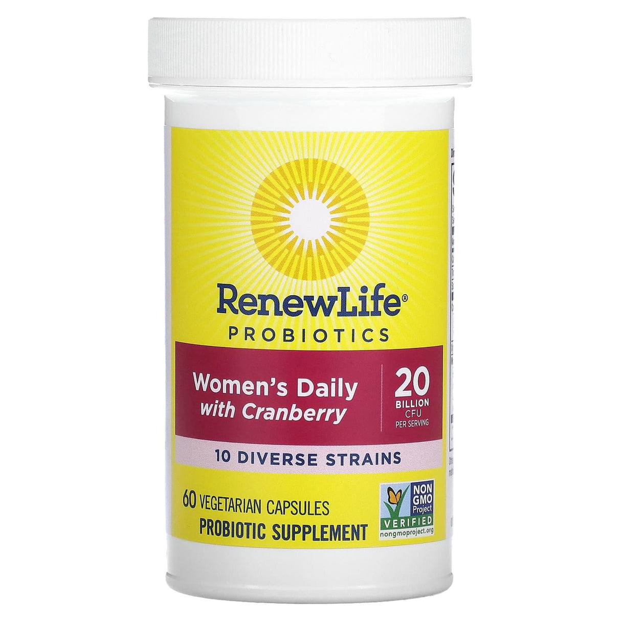 Renew Life, Probiotics, Women's Daily with Cranberry, 20 Billion CFU, 60 Vegetarian Capsules - Supply Center USA