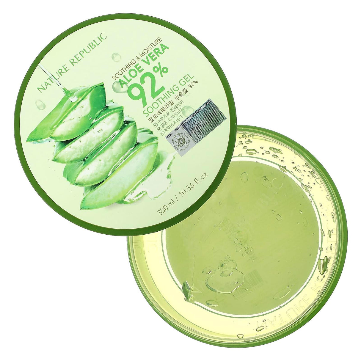 Nature Republic, Soothing & Moisture Aloe Vera 92% Soothing Gel, 10.56 fl oz (300 ml) - Supply Center USA