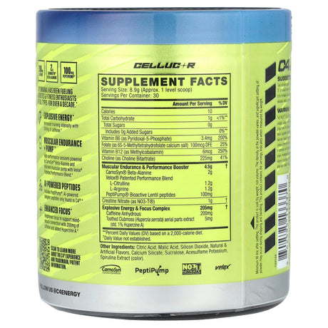 Cellucor, C4 Original, Pre-Workout, Icy Blue Razz, 267 oz (9.4 oz) - Supply Center USA