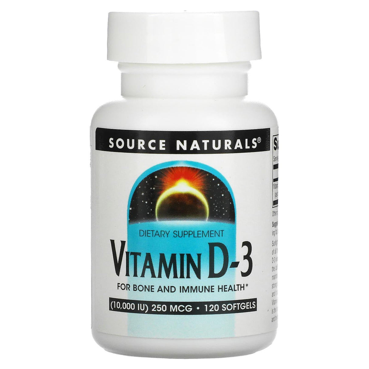 Source Naturals, Vitamin D-3, 10,000 IU (250 mcg), 120 Softgels - Supply Center USA