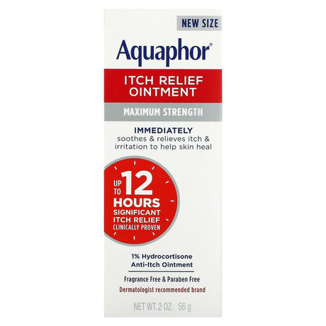 Aquaphor, Itch Relief Ointment, Maximum Strength, Fragrance Free, 2 oz (56 g) - Supply Center USA