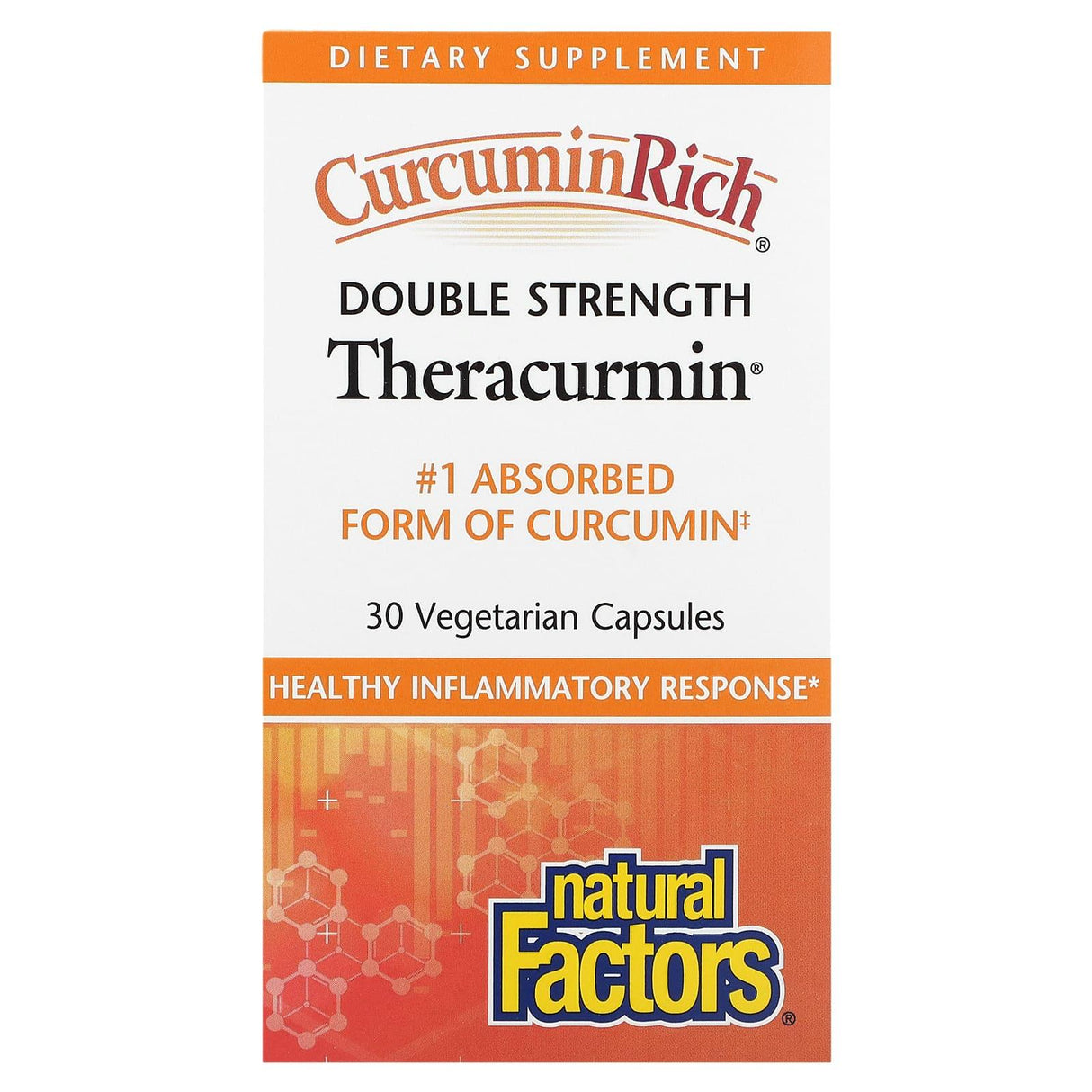 Natural Factors, Theracurmin, Double Strength, 30 Vegetarian Capsules - Supply Center USA