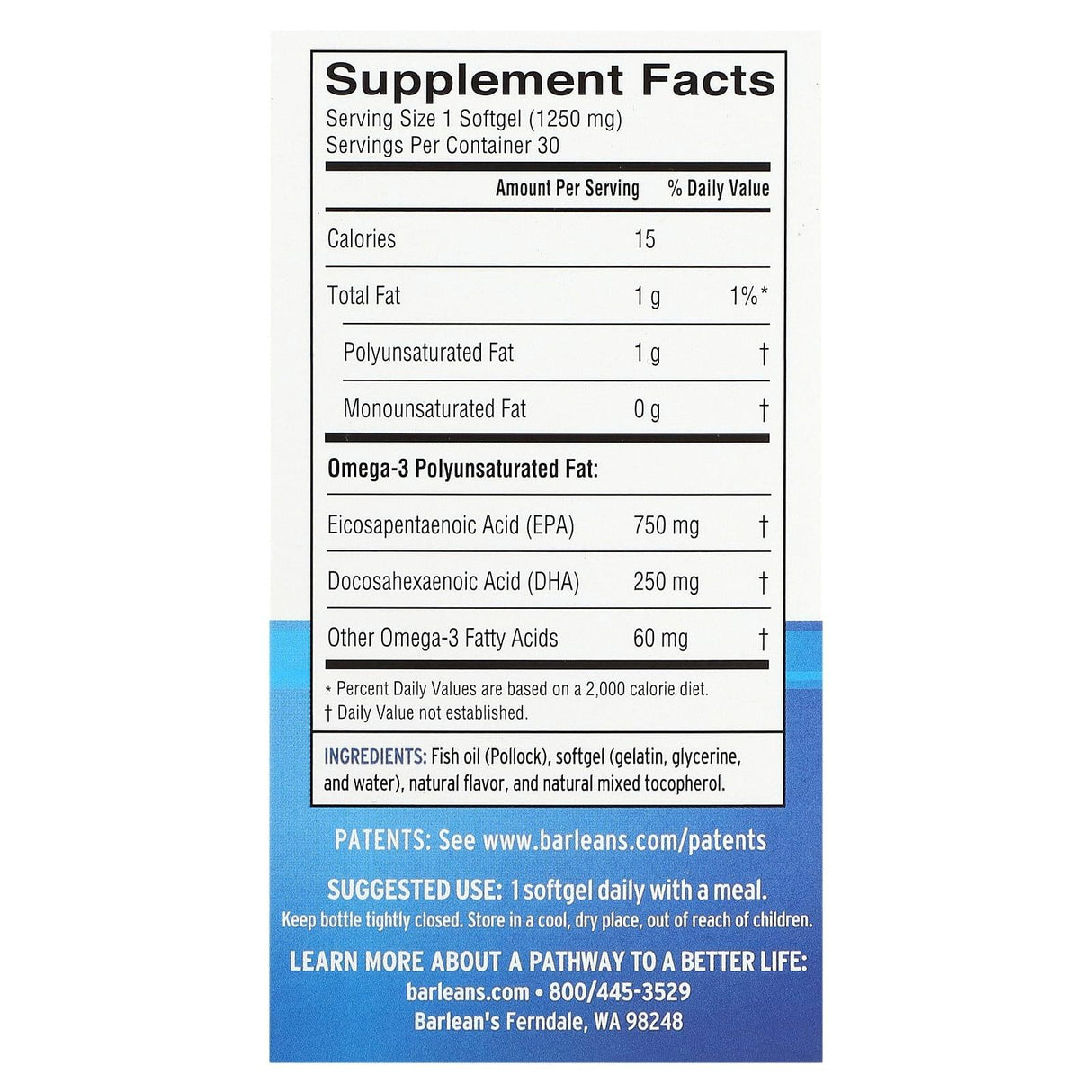 Barlean's, Ideal Omega 3, Orange, 30 Softgels - Supply Center USA