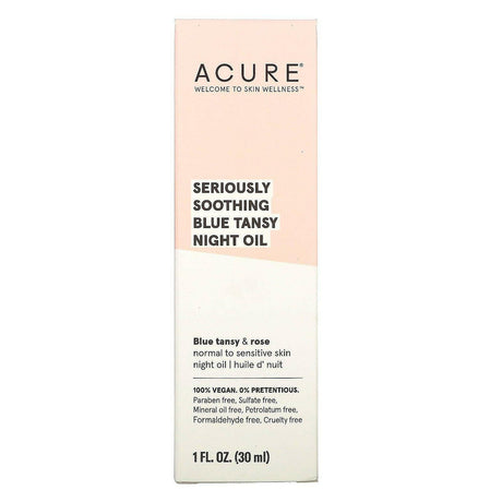 Acure, Seriously Soothing, Blue Tansy Night Oil, 1 fl oz (30 ml) - Supply Center USA