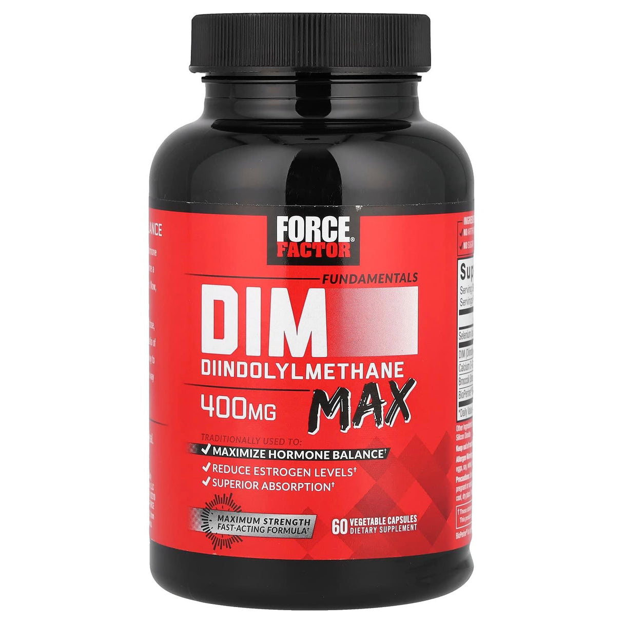 Force Factor, Fundamentals, DIM Max, 400 mg, 60 Vegetable Capsules (200 mg per Capsule) - Supply Center USA