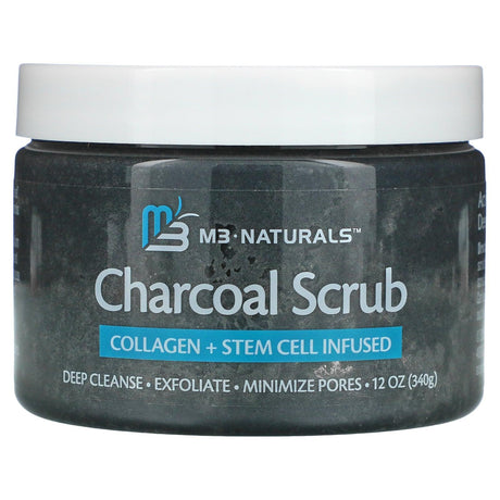 M3 Naturals, Charcoal Scrub, 12 oz (340 g) - Supply Center USA