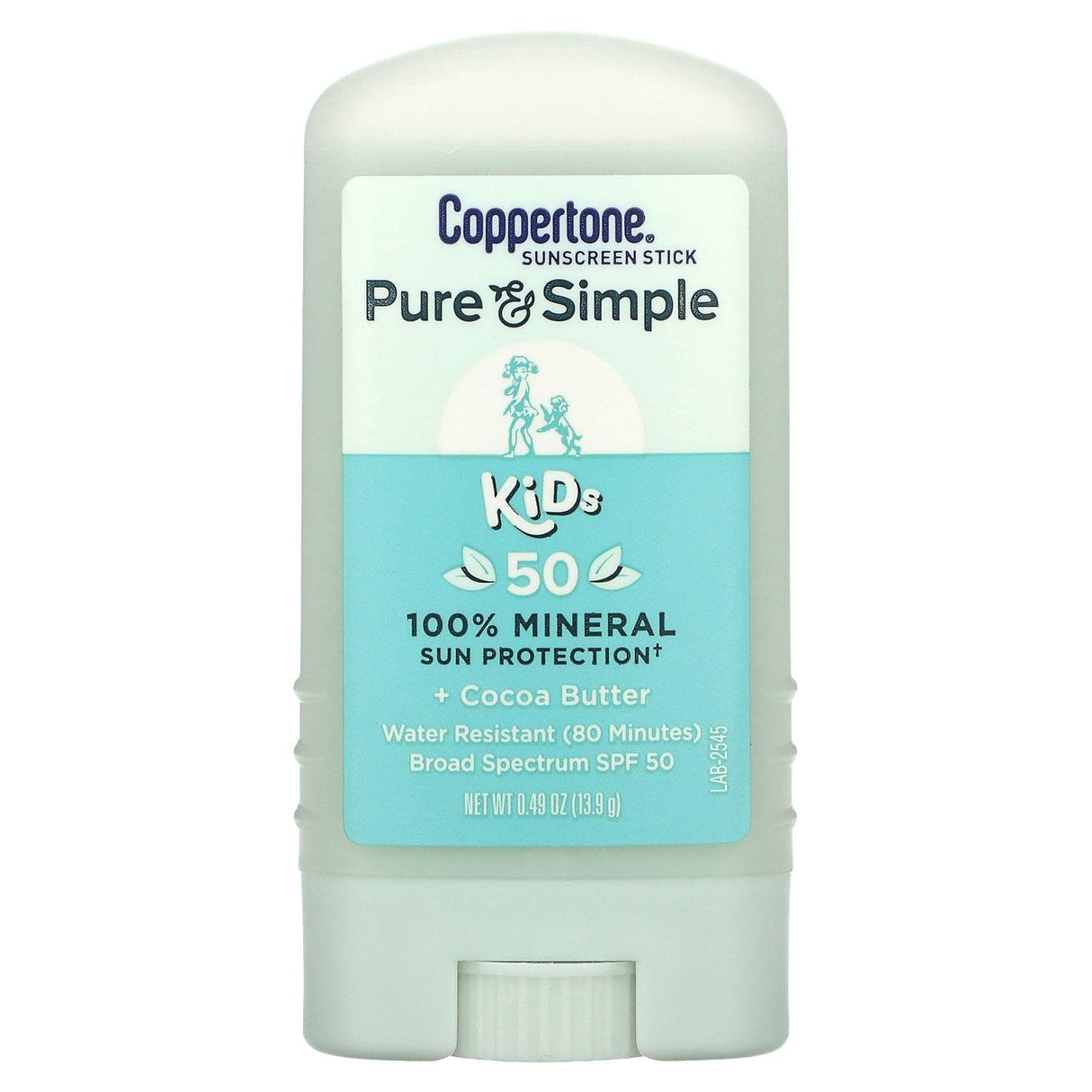 Coppertone, Pure & Simple, Kids, Sunscreen Stick, SPF 50, Cocoa Butter, 0.49 oz (13.9 g) - Supply Center USA