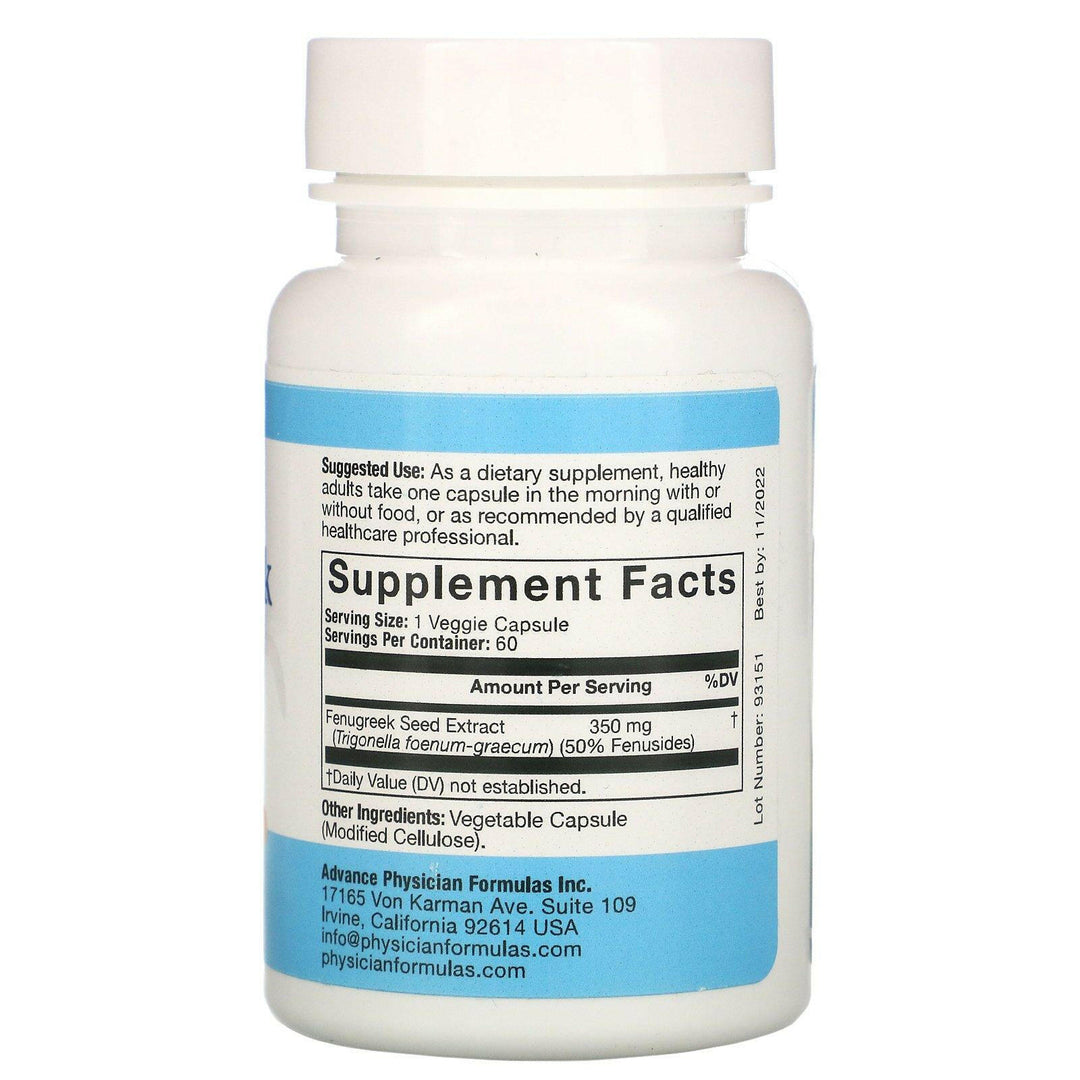 Advance Physician Formulas, Fenugreek Extract, 350 mg, 60 Vegetable Capsules - HealthCentralUSA