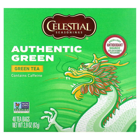 Celestial Seasonings, Authentic Green Tea, 40 Tea Bags, 2.9 oz (82 g) - Supply Center USA