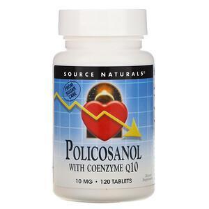 Source Naturals, Policosanol with Coenzyme Q10, 10 mg, 120 Tablets - Supply Center USA