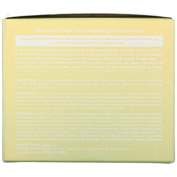 Banila Co., Clean It Zero, Cleansing Balm, Nourishing, 3.38 fl oz (100 ml) - HealthCentralUSA