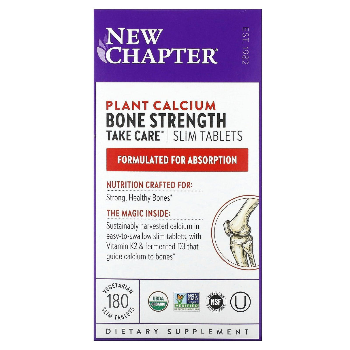 New Chapter, Bone Strength Take Care, 180 Vegetarian Slim Tablets - Supply Center USA