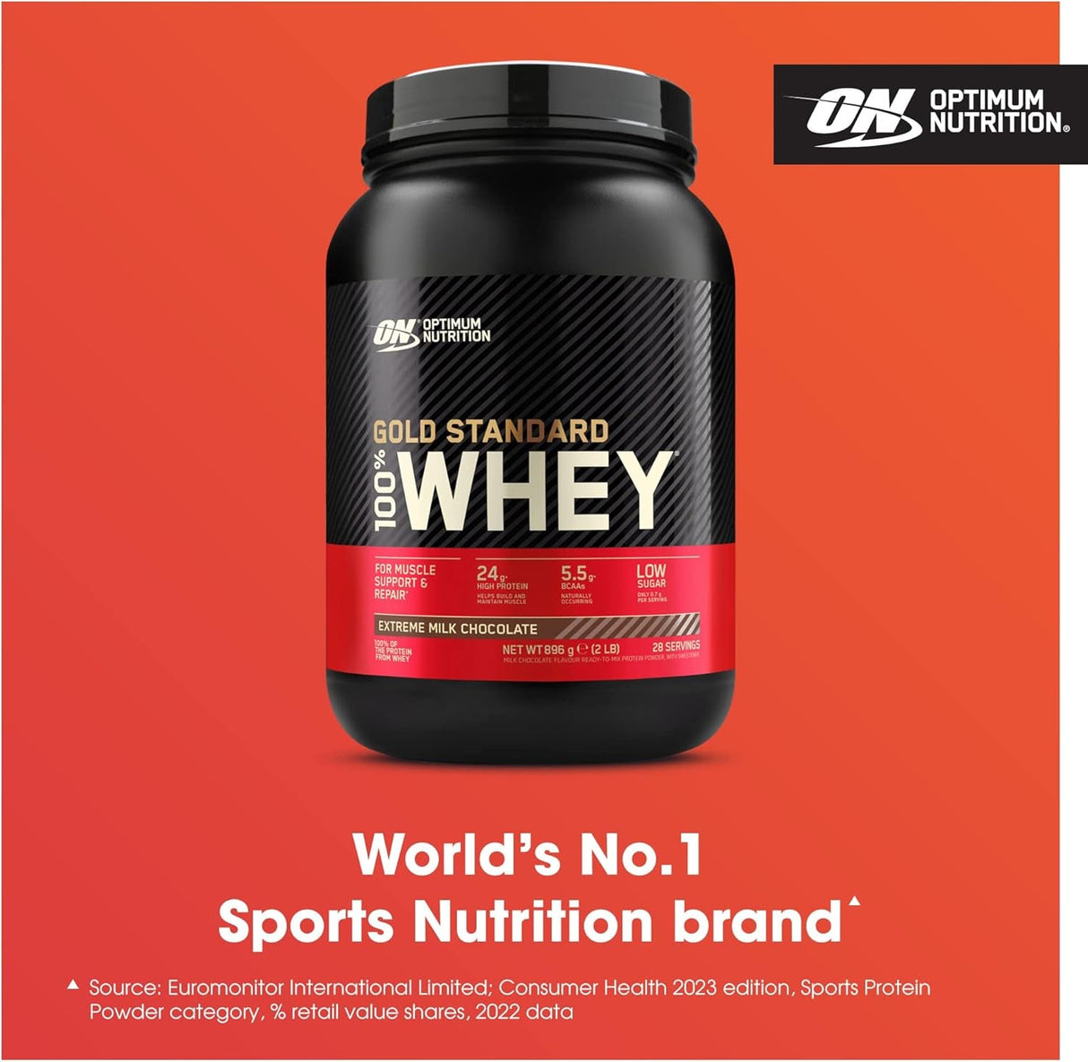 Optimum Nutrition Gold Standard 100% Whey Protein Powder, Extreme Milk Chocolate, 2 Pound (Pack of 1) (Packaging May Vary)