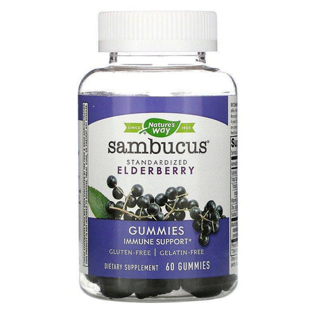 Nature's Way, Sambucus Standardized Elderberry Gummies with Vitamin C and Zinc, 60 Gummies - Supply Center USA