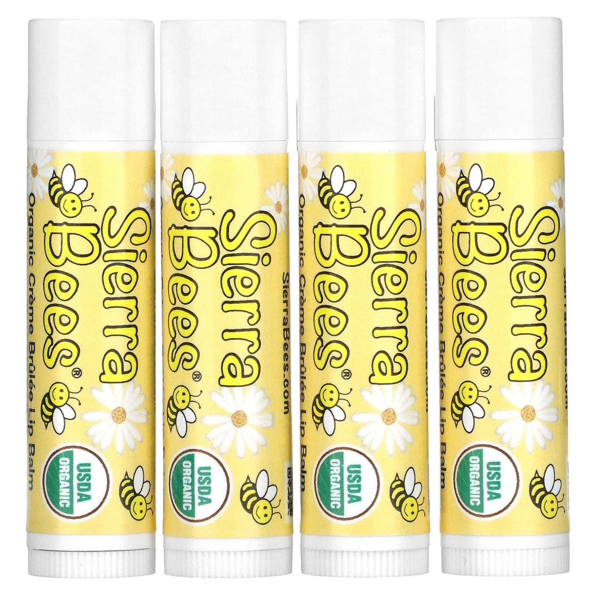 Sierra Bees, Organic Lip Balms, Coconut, 4 Pack, 0.15 oz (4.25 g) Each - Supply Center USA