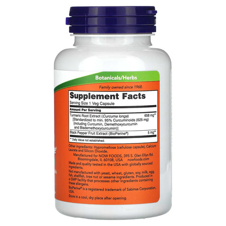 NOW Foods, Turmeric Curcumin with BioPerine, 90 Veg Capsules - Supply Center USA