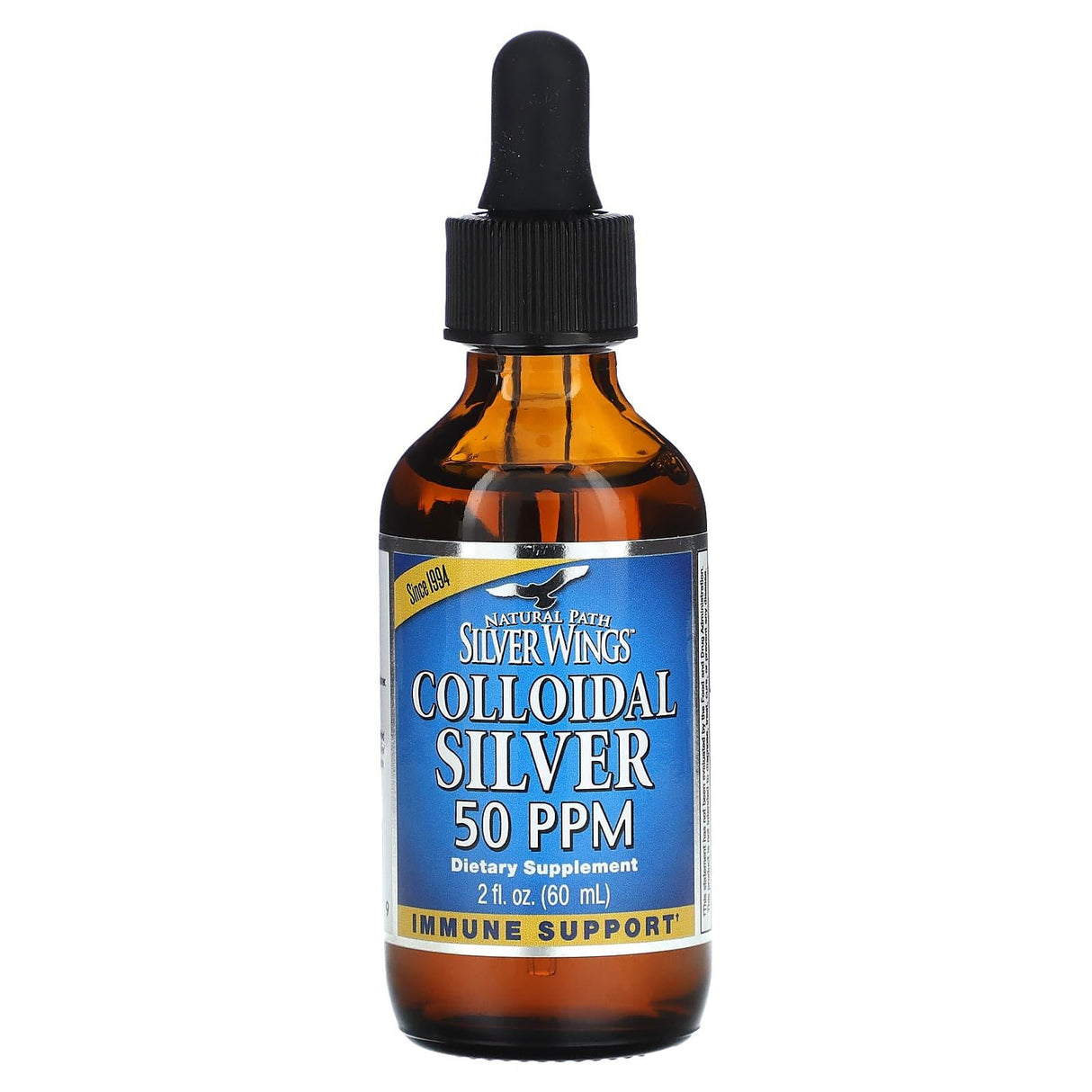 Natural Path Silver Wings, Colloidal Silver, 50 PPM, 2 fl oz (60 ml) - Supply Center USA