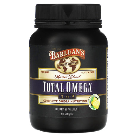 Barlean's, Master Blend, Total Omega 3-6-9, Lemonade, 90 Softgels - Supply Center USA